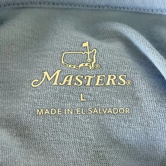 BEAUTIFUL AUTHENTIC MASTERS BABY BLUE LONG SLEEVE T-SHIRT - Picture 4 of 5